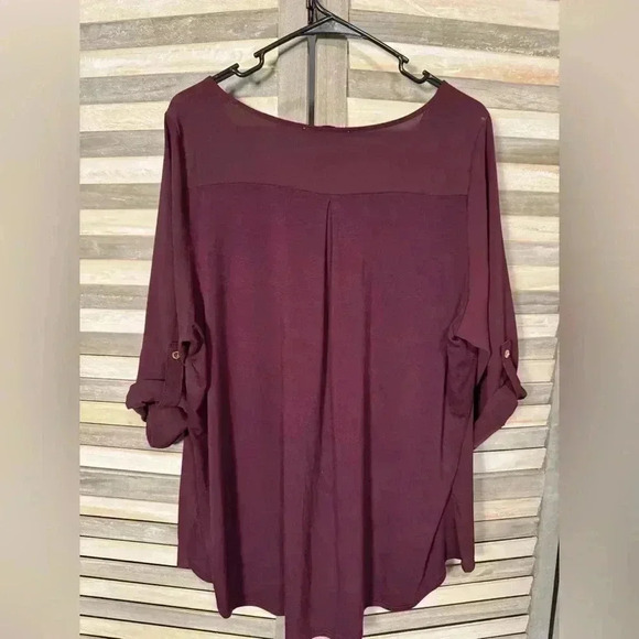 Tempted Hearts – Blouse – Burgundy – 2X - Picture 4 of 6